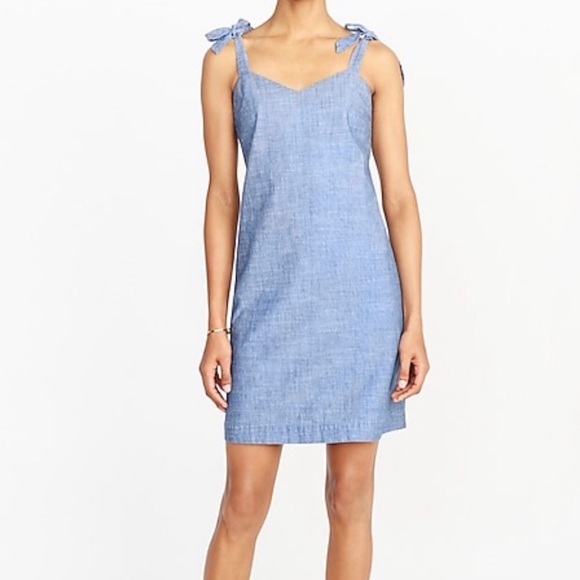 J. Crew Dresses & Skirts - J. Crew Chambray Tie-Shoulder Dress